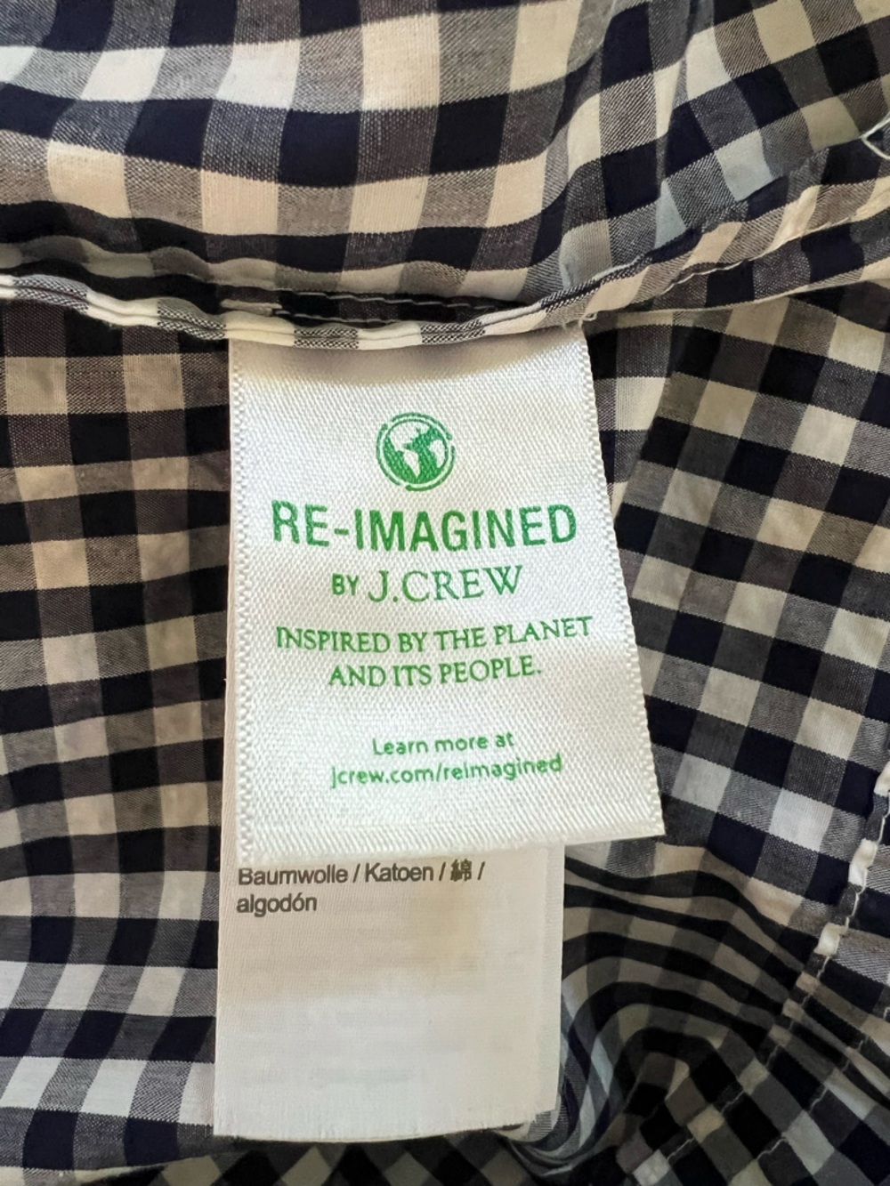 J. CREW LIKE NEW Smocked Poplin Gingham Midi Dress SZ M - Picture 7 of 9